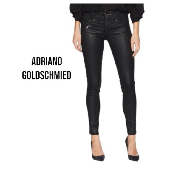 Ag Adriano Goldschmied Denim - AG Faux Leather Jeans | The Legging Ankle Moto | Black | 27